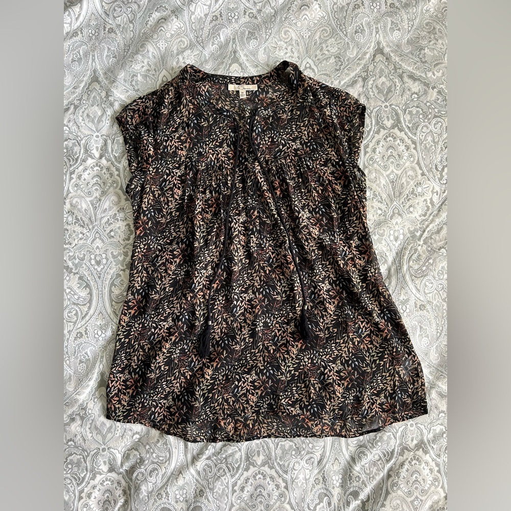 Les Serein Floral Tassel Women's Top M